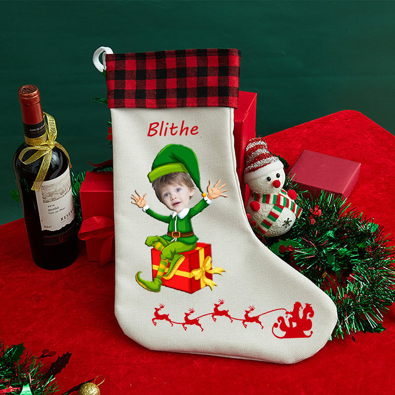 Calze Personalizzate con Foto della Faccia Decorazioni per Natale