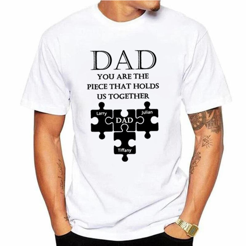 Maglietta personalizzata con puzzle personalizzato del nome Regalo creativo per il papà