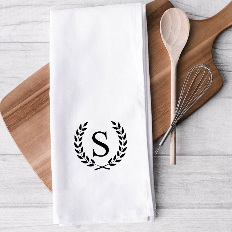 Personalized Towel with Custom Letter Simple Elegant Emblem Design Present for Him