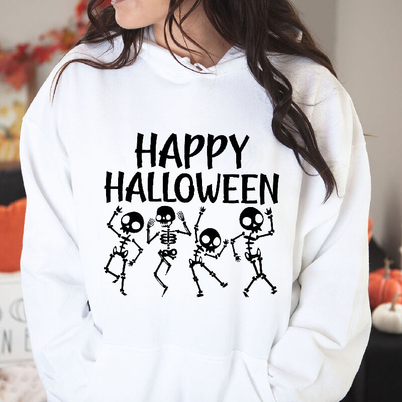 Funny Hoodie with Dancing Ghost Pattern Interesting Gift for Halloween