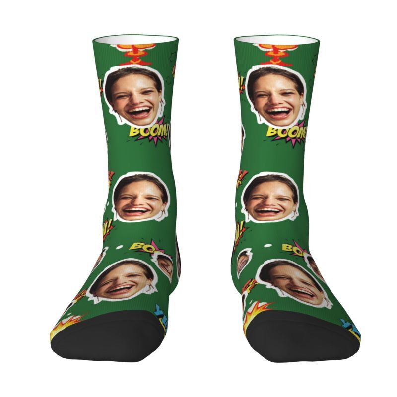 Custom Photo Socks Add Comic Text Comfort Socks