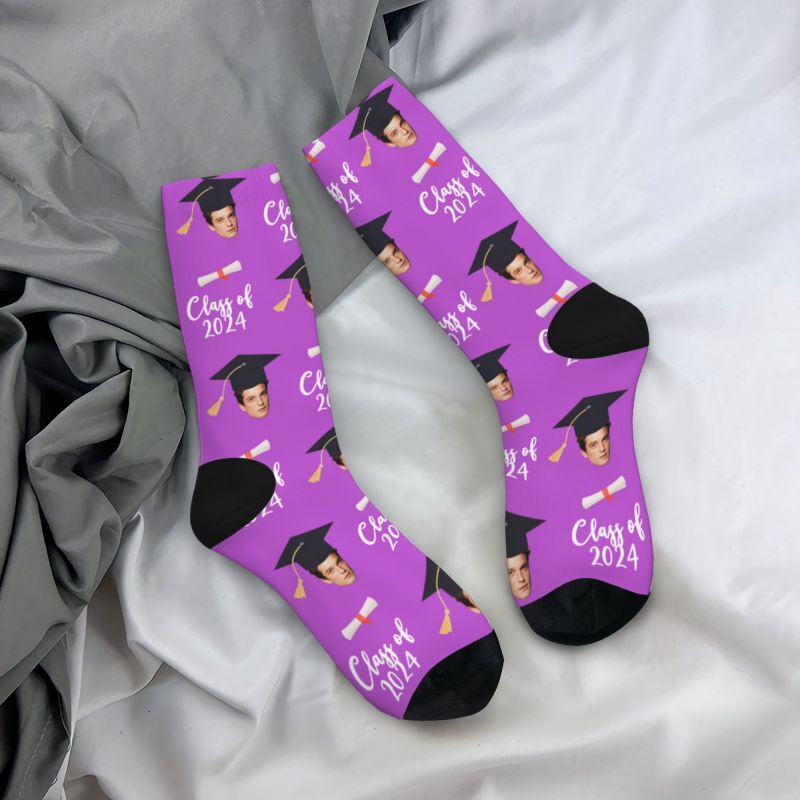 Customized Face Socks Multiple Colors Best Graduation Gift for Friends