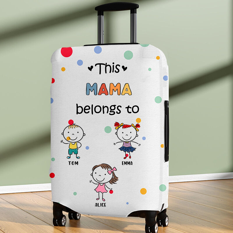 Personalized Luggage Cover Custom Cartoon Kids Cute Gift for Mom