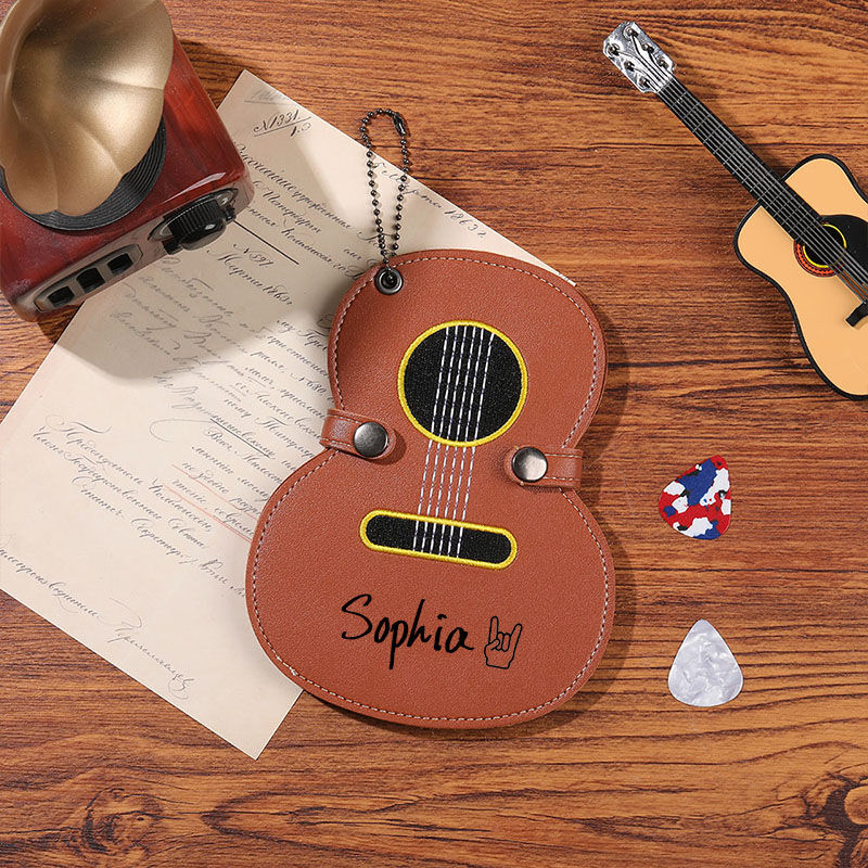 Personalized Name Guitar Pick Holder with Custom Ornaments Cute Gift for Bestie