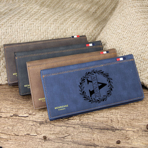 Personalized Long Wallets for Men Custom Name And Initial Photo for Him
