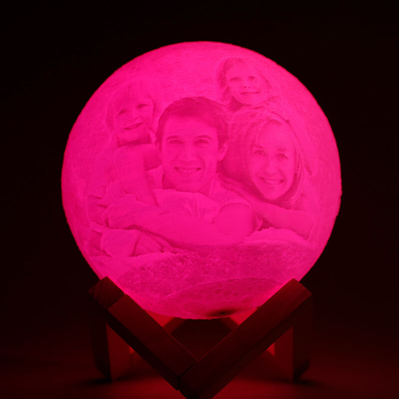 Tap 7 Colors-Photo Moon Lamp,Custom 3D Photo Light