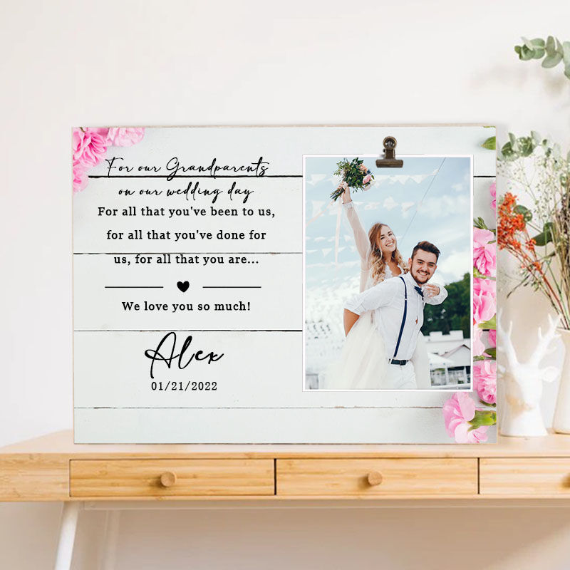 Personalized Wedding Gift Picture Frame for Grandparents