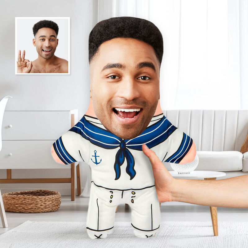 Individuelles Gesichtskissen Matrose Gesichtskissen Idee Bild Kissen Geschenk für Freund