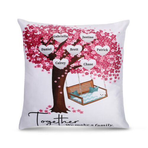 "Together We Make A Family" Custom Name Pillow