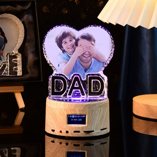 Altavoz bluetooth personalizado de color lámpara cristal regalo para papá