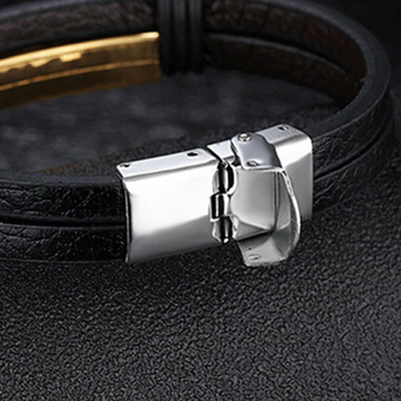 "Born For Him" Personalized Bracelet For Men Stainless Steel Woven