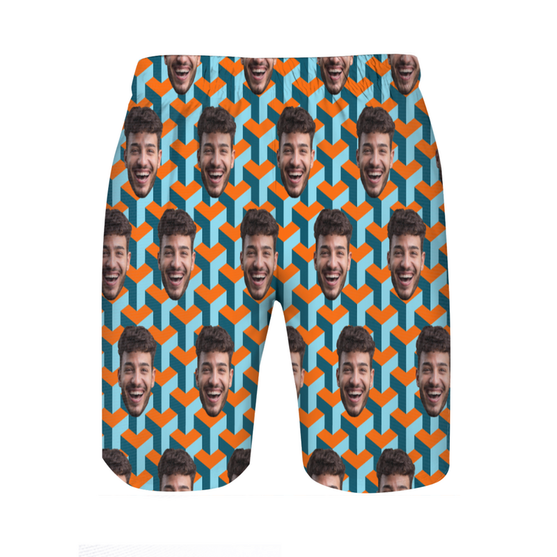 Personalized Picture Men's Beach Shorts Unique Gift for Dear Family