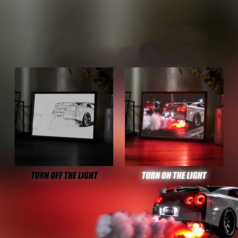 Personalized Picture Frame Lamp Cool Gift for Car Lover