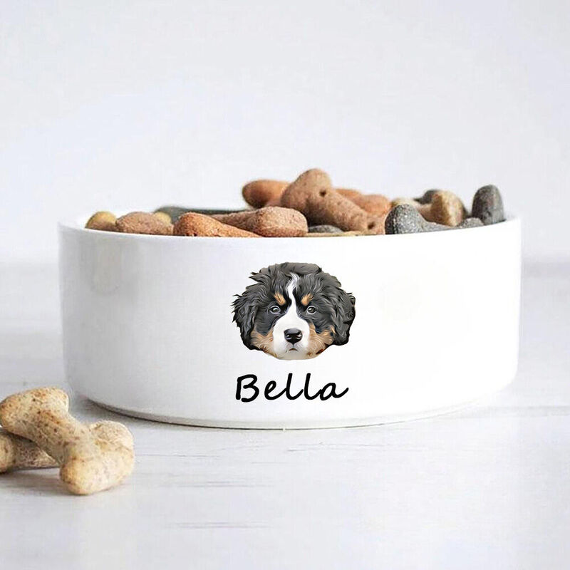 Ciotola per animali domestici personalizzata con nome e foto personalizzati, regalo semplice per gli amici degli animali domestici