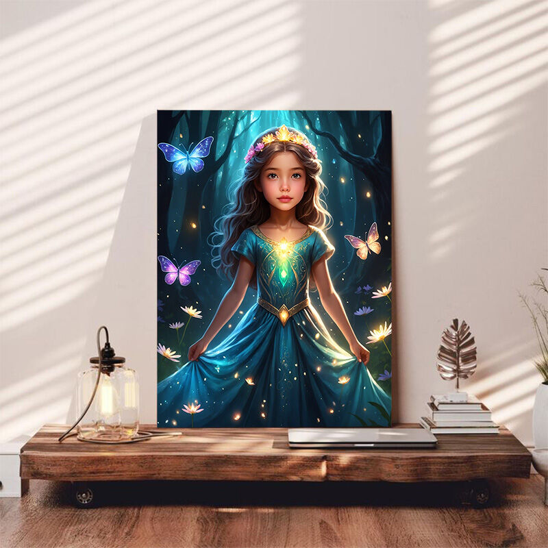 Personalized Fairy Queen Portraits with Custom Face Swap Beautiful Gift for Girl