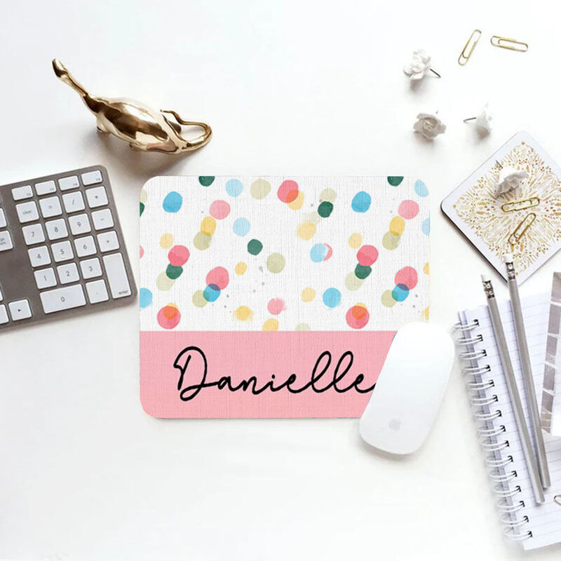 Tapis de souris personnalisé à pois colorés Cadeau pour les amis