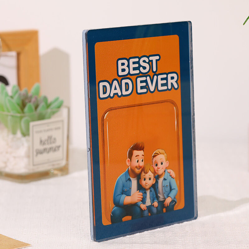 Personalized 3D Cartoon Style Photo Acrylic Plaque Father's Day Gift