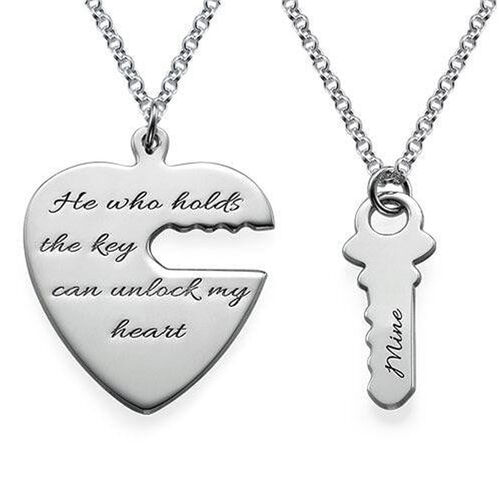 "We Are Together" Heart Shape Necklace for Couples
