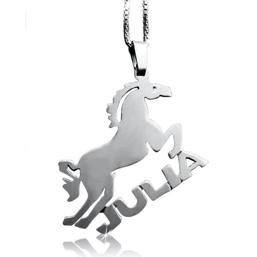 Horse Nameplate Custom Name Necklace