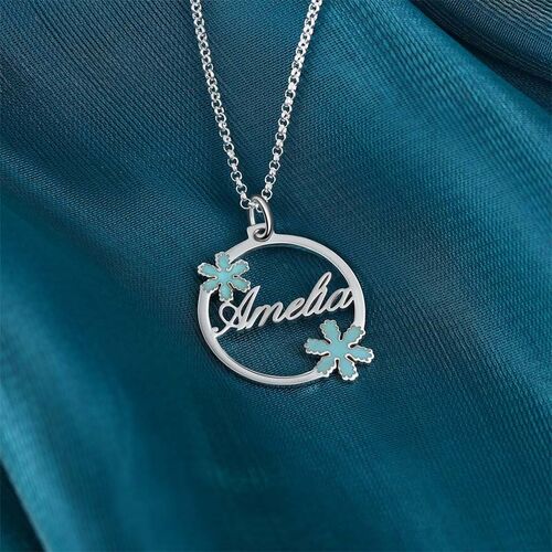 Personalized Christmas Name Necklace With Snowflake