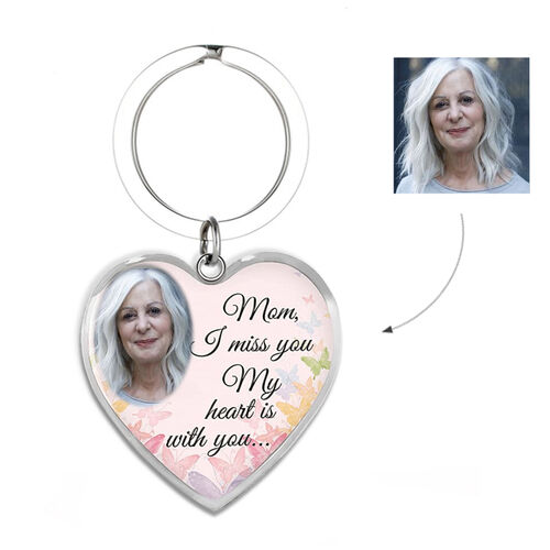 "Mom I Miss You" Custom Photo Keychain