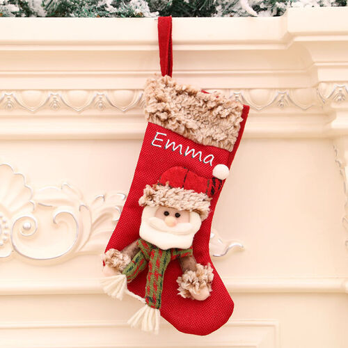 Calze di Natale Personalizzate con Nome Sacchetto Regalo di Natale Rosso