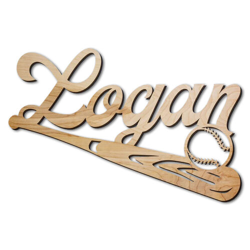 Nomi Personalizzati in Legno con Design Mazza da Baseball Decorazioni per Casa