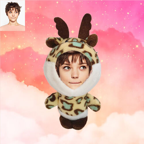 Personalized 3D Custom Face Doll Deer Plush Doll Keychain