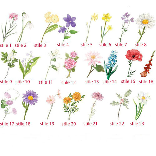 Piastra personalizzata con nome e fiore di nascita Regalo sorprendente per la famiglia