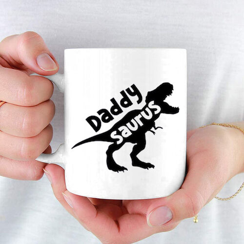 Personalized Name Mug with Dinosaur Pattern Creative Gift for Daddy