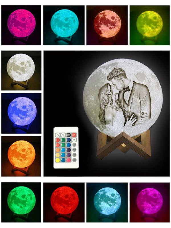 Lampe de Lune 16 couleurs Personnalisé 3D Photo