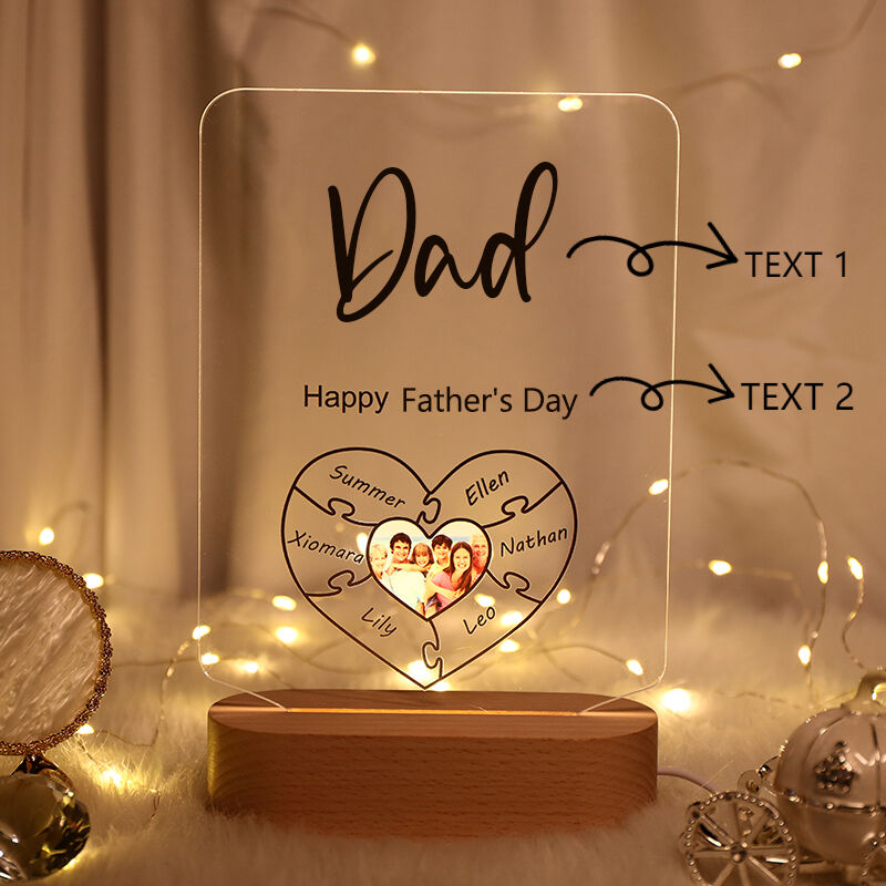 Custom Love Photo Acrylic Lamp-Dad