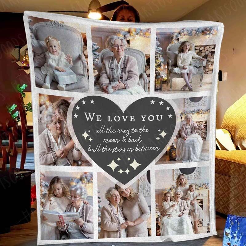 Personalized 8 Photos Collage Blanket Gift