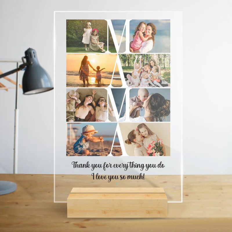 Personalized Acrylic Photo Plaque Thank You For Everything You Do Unique Gift for Dear Mom