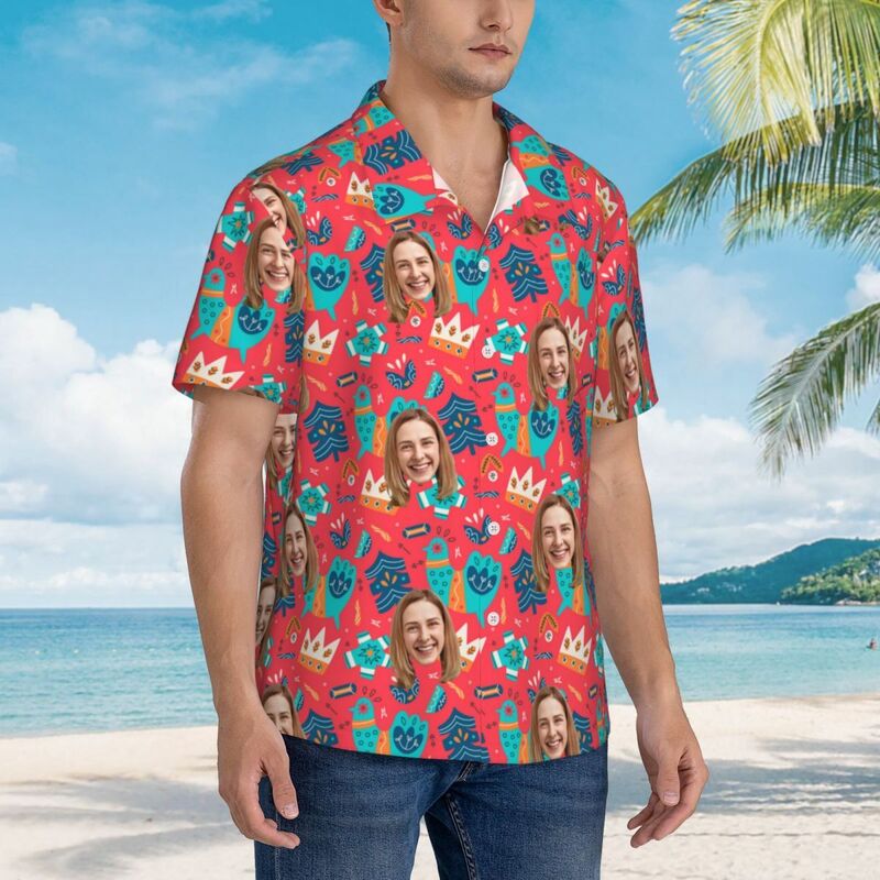 Personalized Hawaiian Shirt Abstract Print Beach Vacation Shirt Unisex