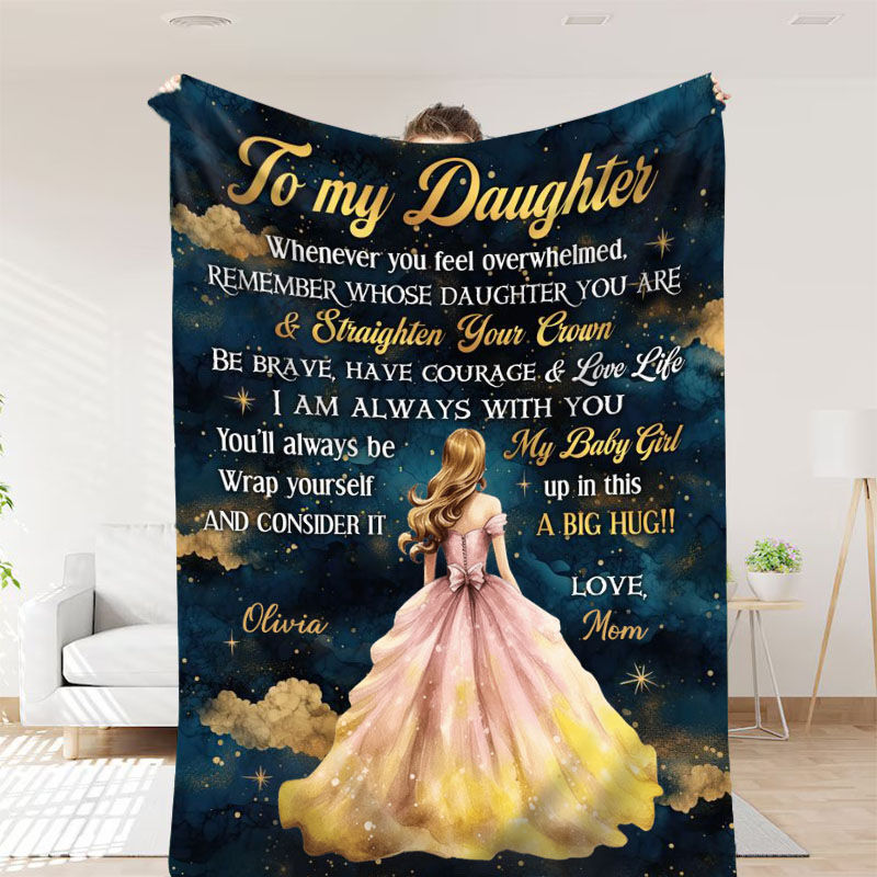 Personalized Name Love Letter Blanket Best Gift for Daughter "Be Brave"