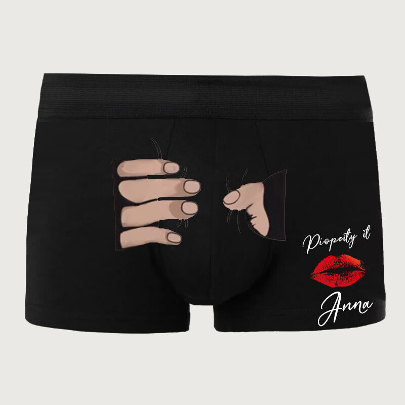 Personalisierte Namen Herrenunterwäsche Boxershorts mit einem Handmuster Kreatives Geschenk zum Valentinstag