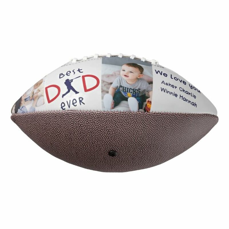 Ballon de football personnalisé avec photo ajoutée comme cadeau pour papa passionné de sport
