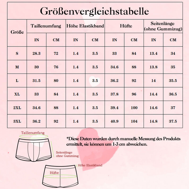 Personalisierte Foto Herrenunterwäsche Boxershorts mit elektrokardiographischem Muster Besonderes Geschenk für Ihn