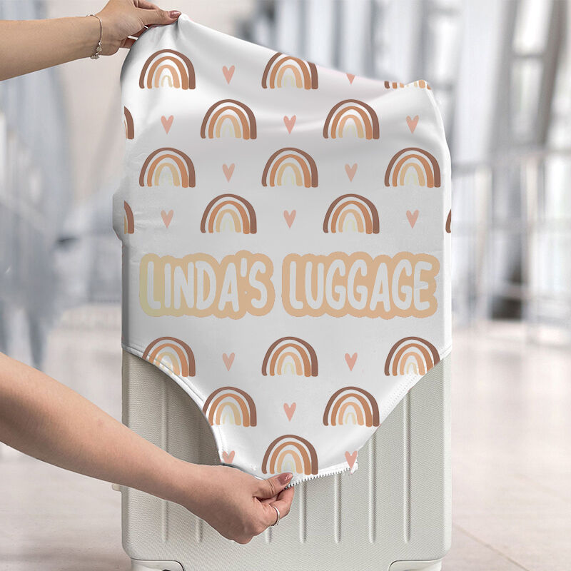 Personalized Luggage Cover with Rainbow Pattern Gift for Travel Lovers