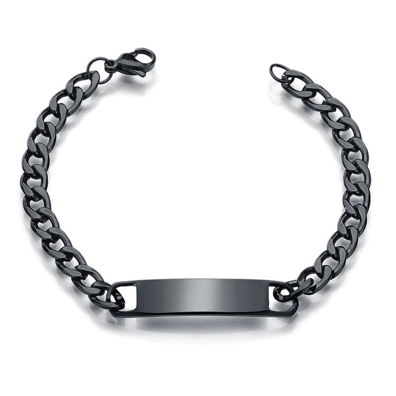 Personalized Stainless Steel Chain Men's Bracelet Custom Text for Father's Day