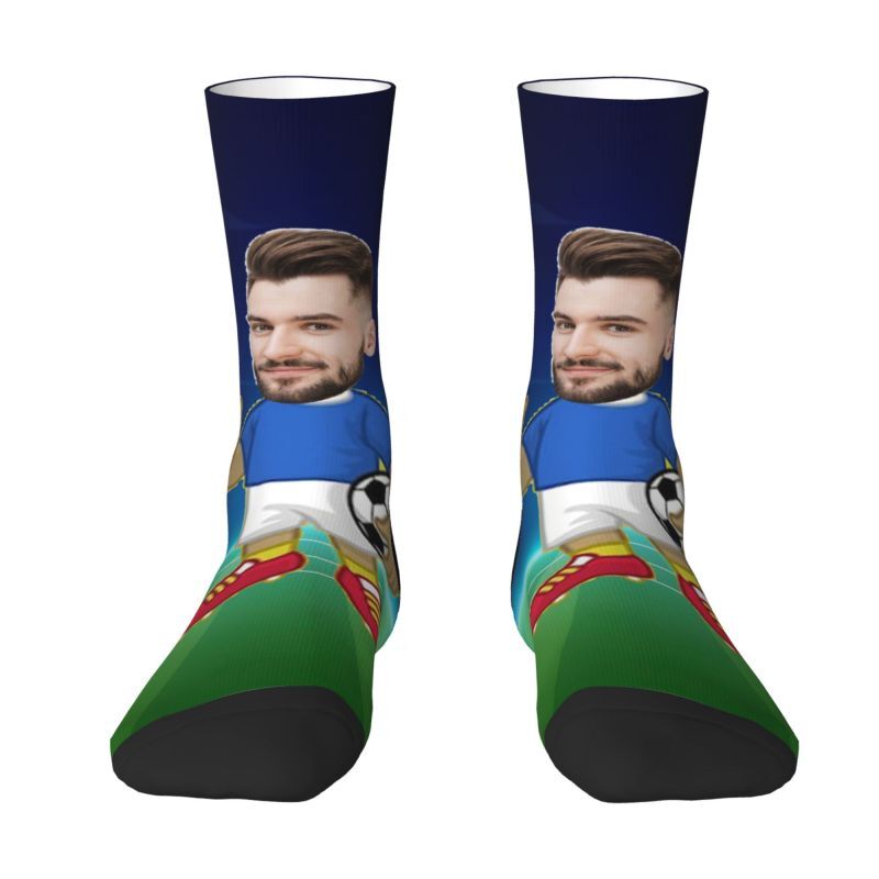 Football King Custom Face Socks Fun Gift for Dad