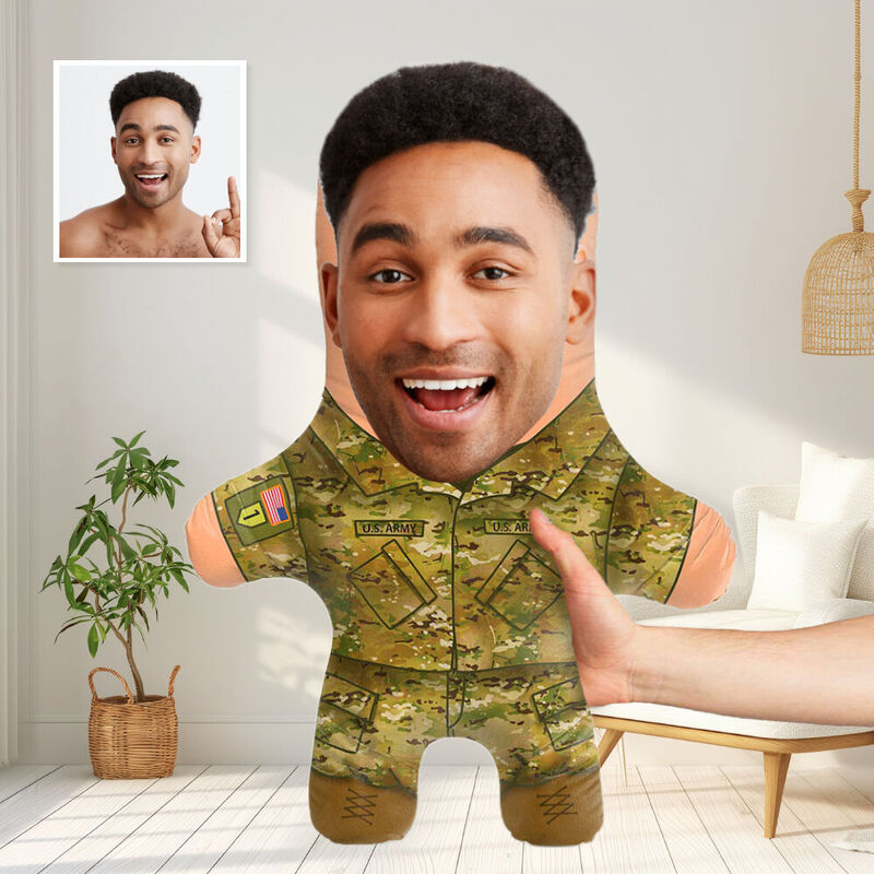 Niestandardowa poduszka na twarz US Combat Uniform Pillow Dodaj zdjęcie Prezent dla niego