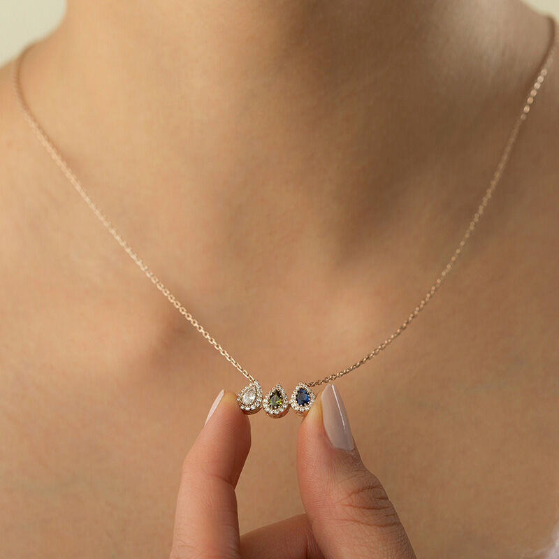 Personalized Birthstone Necklace Exquisite Gift For Grandma