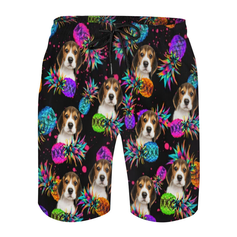 Pantaloncini da spiaggia da uomo personalizzati con foto e motivo ananas colorato Regalo fantastico per lui