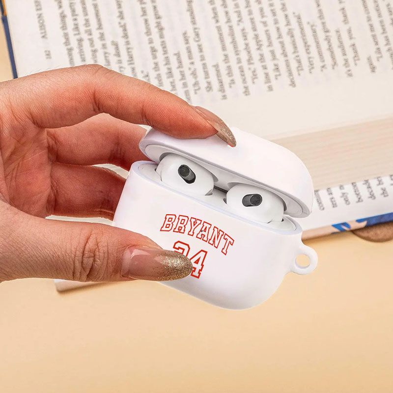 Gepersonaliseerde AirPods-oortelefoonhoes met naam en eigen nummer Creatief cadeau voor je vriend