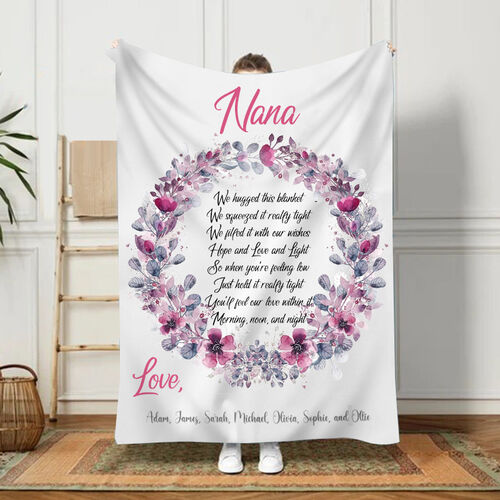Personalized Name Blanket Elegant Present "Hope And Love And Light"