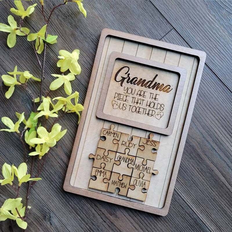 Personalized Puzzle Sign Frame With Kids Names For Grandma