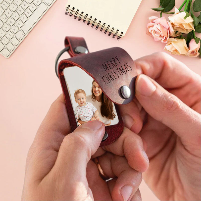 Personalized Mini Photo Lettering Keychain for Dad