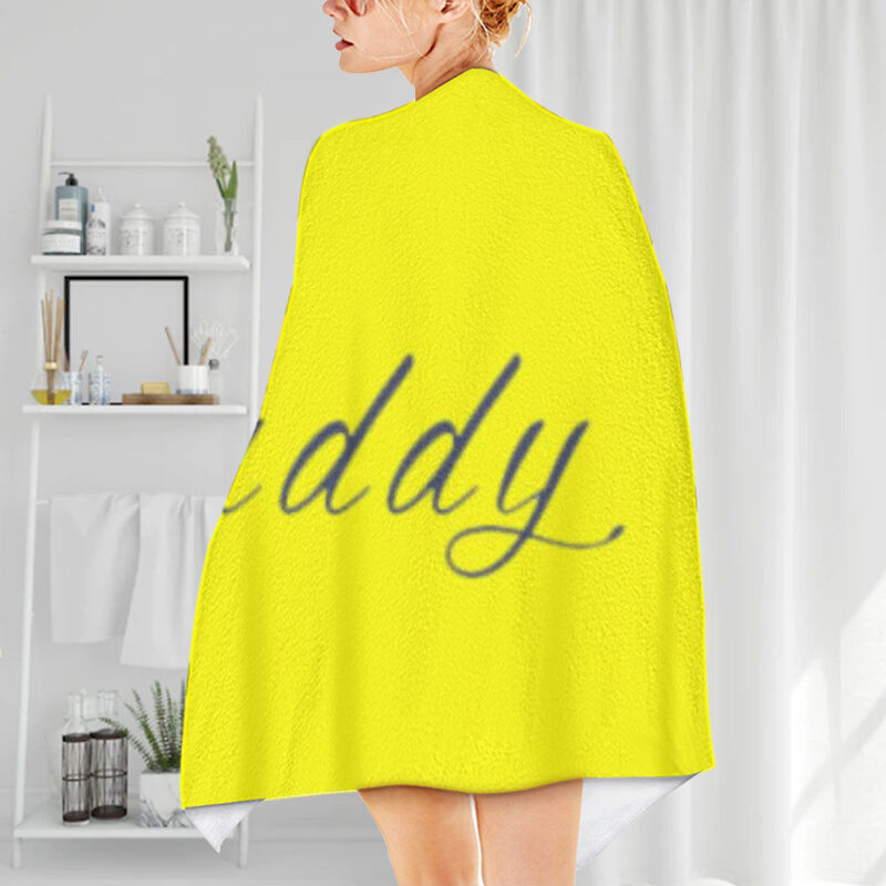 Custom Picture and Name Bath Towel Simple Gift for Pet Lover